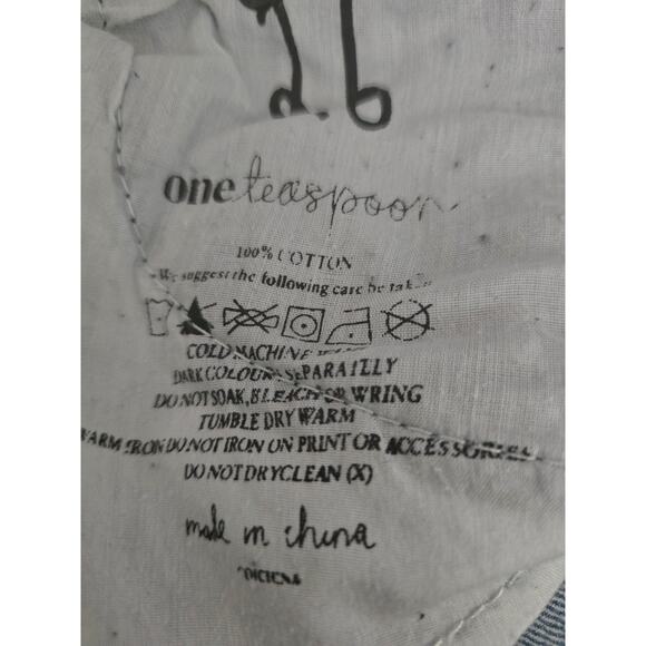 One Teaspoon Bandit Relaxed Fit Button Fly Polka Dot Rolled Hem Jean Shorts 26 - Picture 5 of 5